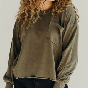 CJLA "Coast" Relaxed Pullover, Olive